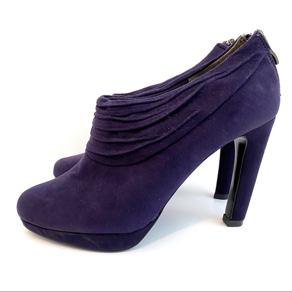 Kelly & Katie Purple Suede Ankle Boots Booties - Picture 3 of 8